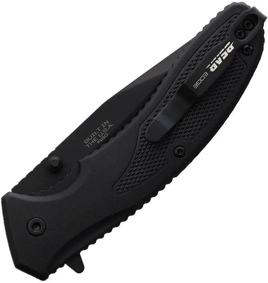 Bear And Son Sideliner Linerlock Folding Knife One Hand Deploy EDC Enthusiasts Zytel Handle Black 3.5in Blade by Bear & Son