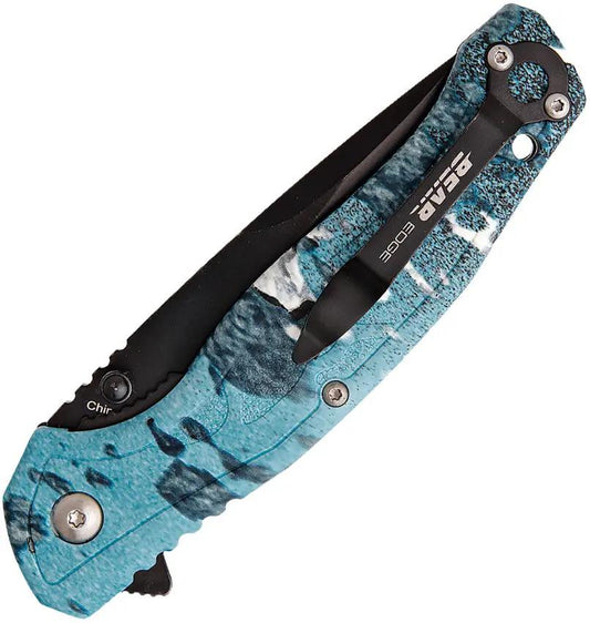 Bear Edge Brisk 2.0 Sideliner Assisted Opening Knife For EDC With Rift Zytel Handle And 3.13in Black 440 Blade by Bear Edge