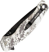 Bear Edge Brisk 2.0 Sideliner Assisted Opening Knife For EDC With 3.13 Inch Black 440 Stainless Blade And White Viper Zytel Handle by Bear Edge