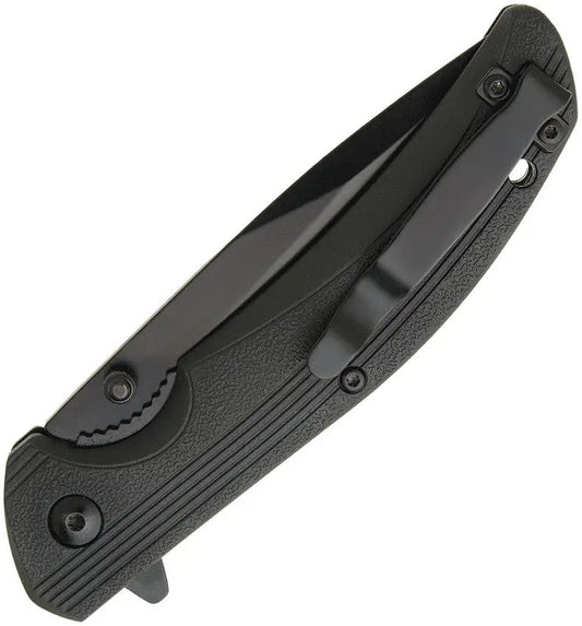 Bear And Son Sideliner Linerlock Knife Black 3.75In Partially Serrated Blade For EDC Enthusiasts by Bear & Son