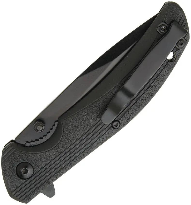Bear And Son Sideliner Linerlock Knife Black 3.75In Partially Serrated Blade For EDC Enthusiasts by Bear & Son