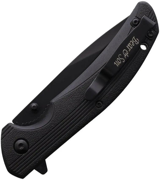 Bear and Son Sideliner Linerlock Knife Compact 3.5in Black Blade with Pocket Clip for Rugged EDC by Bear & Son