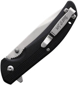 Bear And Son Sideliner Linerlock EDC Knife For Everyday Carry 3.5in Satin Blade Premium Black Zytel by Bear & Son