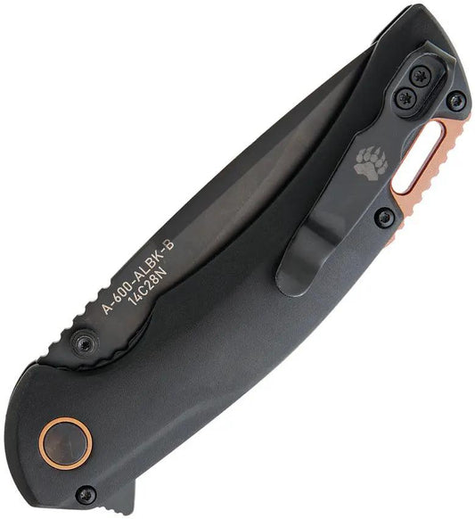 Bear and Son Loadout I Linerlock Assisted Opening Knife for EDC Three Point Five Inch Blade 14C28N Black Aluminum Handle by Bear & Son