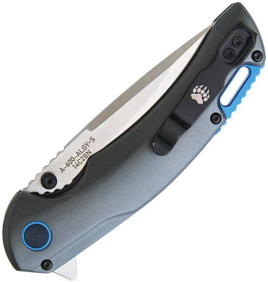 Bear And Son Loadout I Compact Assisted Opening Linerlock Knife 14C28N Satin Blade Gray Aluminum For EDC by Bear & Son