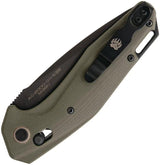 Bear And Son Auto Katakt I Slide Lock Knife For EDC Fans, 3.38in M390 Drop Point, OD Green G10 Pocket Clip by Bear & Son
