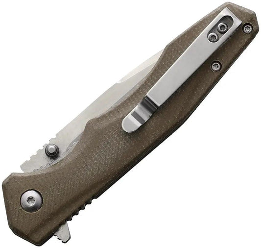Blackjack Liner Lock Knife Tan G10 S35VN Satin Blade 4.5in Closed 3.5in Blade Thumb Stud Boxed EDC Enthusiasts by Blackjack