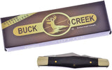 Buckcreek International Whittler Buffalo Knife 3.5In Satin Stainless Blades Horn Handle For Collectors Boxed by Buckcreek International