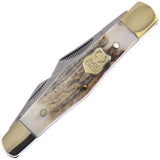 Buckcreek International Whittler Deer Stag Handle 3.5 Inch Closed Satin Stainless Blades Boxed Collectors by Buckcreek International