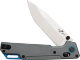 Bear And Son Nekama I Slide Lock Knife With Gray Aluminum Handle And Satin 14C28N Blade For EDC Enthusiasts by Bear & Son