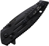 Bear And Son Slide Lock Knife Compact With Black Zytel Handle Two Point Five Inch Partially Serrated Blade For EDC by Bear & Son
