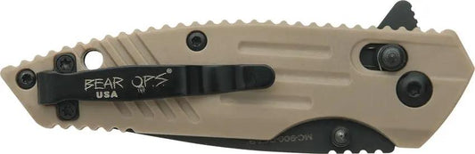 Bear And Son Slide Lock Desert Sand Folding Knife Drop Point Blade For EDC Enthusiasts by Bear & Son