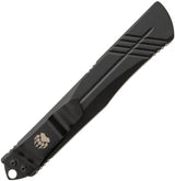 Bear And Son Auto Double Clutch OTF Knife 3.5 Inch D2 Satin Tanto One Handed EDC Black Aluminum by Bear & Son