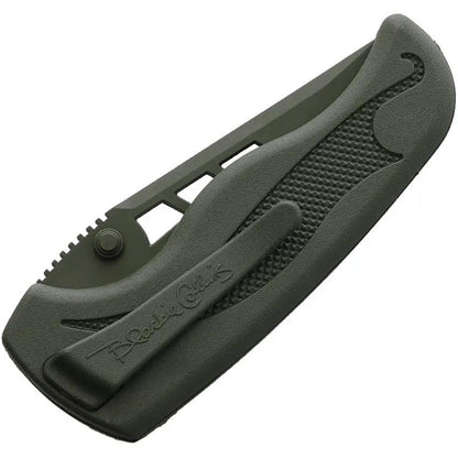 Blackie Collins ButtonLock Assisted Opening Knife 3 Inch Blade BCPG OD Green Polymer Lightweight EDC by Blackie Collins