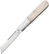 Bear and Son Large Barlow Knife White Bone Handle Satin 440 Sheepsfoot and Pen Blades for Collectors and EDC by Bear & Son