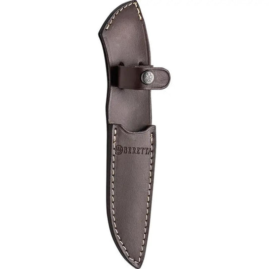 Beretta Roan Fixed Blade Knife For Outdoorsmen Full Tang 4.75in Satin 440 Stainless Walnut Handle Leather Belt Sheath by Beretta