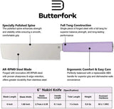Butterfork Nakiri Knife Light Mint Purple With Oak Sheath Full Tang Replaceable Handle For Home Cooks by Butterfork