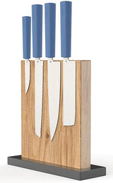 Butterfork Blue Kitchen Knife Set With Stand ARRPM9 Full Tang Dishwasher Safe Replaceable Handles For Home Cooks by Butterfork