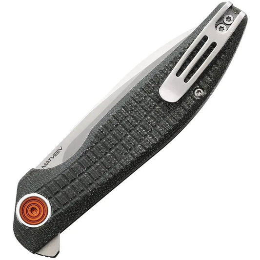 Black Fox Artia Linerlock Knife D2 Blade With Stonewash Finish OD Green Canvas Micarta Handle EDC Enthusiasts by Black Fox