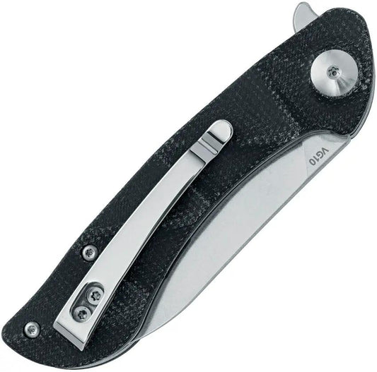 Black Fox Dripper Linerlock Knife With Extended Tang 3.75in Closed Stonewash Blade Micarta Handle EDC by Black Fox