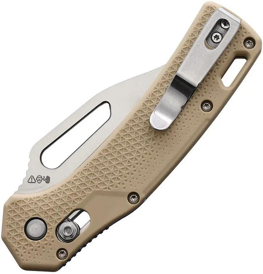 BlackFire Pivot Lock Clip Point Knife 3in Satin D2 Blade Tan Nylon Handle EDC Tactical by BlackFire
