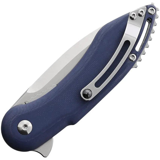 Begg Knives Mini Glimpse Linerlock EDC Knife D2 Satin Blade Gray G10 Extended Tang Lanyard Hole Pocket Clip by Begg Knives