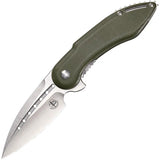 Begg Knives Mini Glimpse Linerlock EDC Knife With 3in D2 Blade Extended Tang OD Green G10 by Begg Knives