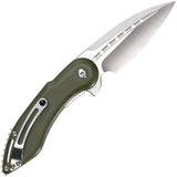 Begg Knives Mini Glimpse Linerlock EDC Knife With 3in D2 Blade Extended Tang OD Green G10 by Begg Knives