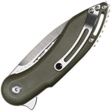 Begg Knives Mini Glimpse Linerlock EDC Knife With 3in D2 Blade Extended Tang OD Green G10 by Begg Knives