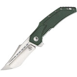 Begg Knives Astio Framelock OD Green G10 EDC Knife With D2 Satin Tanto Blade Extended Tang by Begg Knives