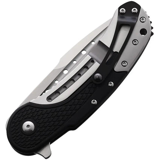 Begg Knives Bodega Framelock Knife Black G10 Handle D2 Satin Blade Spear Point Extended Tang For EDC Enthusiasts by Begg Knives