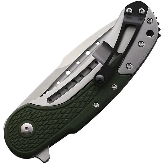 Begg Knives Bodega Framelock OD EDC Knife With D2 Satin Spear Point Blade, G10 Handle, Pocket Clip, Extended Tang by Begg Knives