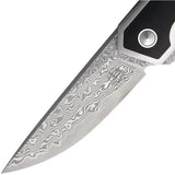 Begg Knives Diamici Linerlock Damascus Knife VG10 San Mai Blade Green Black Micarta Inlay Extended Tang EDC by Begg Knives