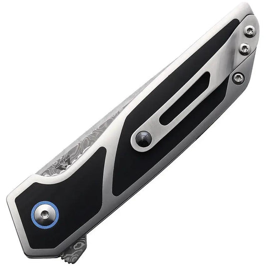 Begg Diamici Damascus Linerlock Knife VG10 San Mai Blade 4 Inch Closed For EDC Enthusiasts Pocket Clip by Begg Knives