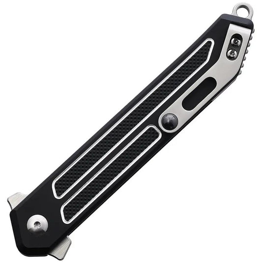 Begg Knives Kwaiken Linerlock Black Knife For EDC Enthusiasts Satin D2 Blade Aluminum Handle Extended Tang Pocket Clip by Begg Knives