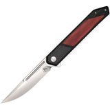 Begg Knives Kwaiken Linerlock Knife With D2 Satin Blade Black G10 Handle Carbon Fiber Inlay For EDC Enthusiasts by Begg Knives