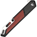 Begg Knives Kwaiken Linerlock Knife With D2 Satin Blade Black G10 Handle Carbon Fiber Inlay For EDC Enthusiasts by Begg Knives