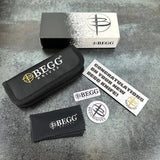 Begg Knives Slip Joint Sheepfoot BG035 Black G10 Handle 3In Satin 14C28N Blade EDC Storage Case Included by Begg Knives