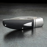 Begg Knives DP Slip Joint Pocket Knife Black G10 Handle 3in Satin Drop Point Blade 14C28N EDC by Begg Knives