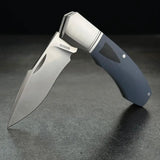 Begg Knives Recurve Slip Joint EDC Knife Blue G10 Handle Satin 14C28N Blade Premium Compact by Begg Knives