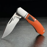 Begg Knives Mini Hunter Slip Joint EDC Pocket Knife With Satin 14C28N Blade Orange Black G10 by Begg Knives