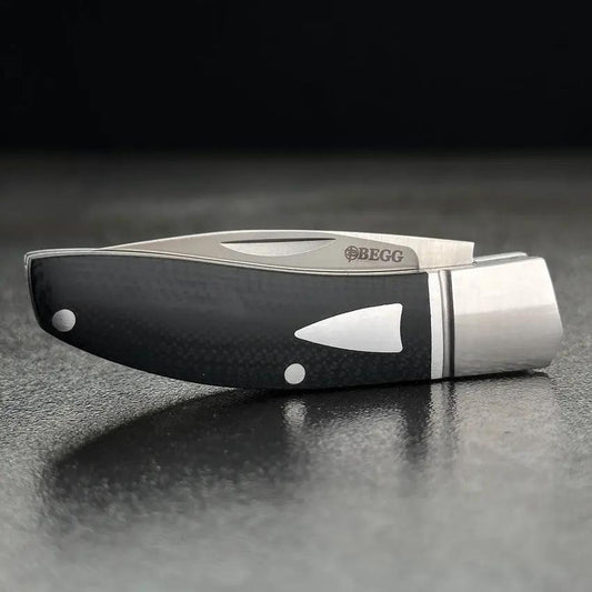 Begg Knives Mini Hunter Slip Joint Satin Drop Point Blade 14C28N G10 Handle Compact EDC Enthusiasts by Begg Knives
