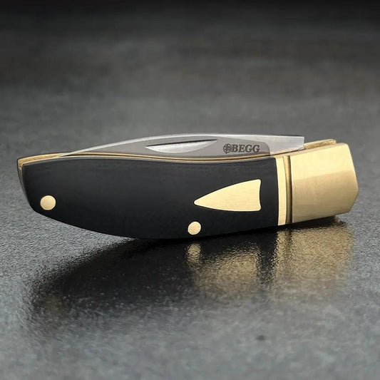 Begg Knives Mini Hunter Slip Joint Knife For EDC Enthusiasts Premium Black G10 Handle Satin 14C28N Blade by Begg Knives