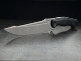 Begg Knives Alligator Fixed Blade Harpoon Tip 12in Black G10 Handle Full Tang Knife With Sheath For Outdoor Enthusiasts by Begg Knives