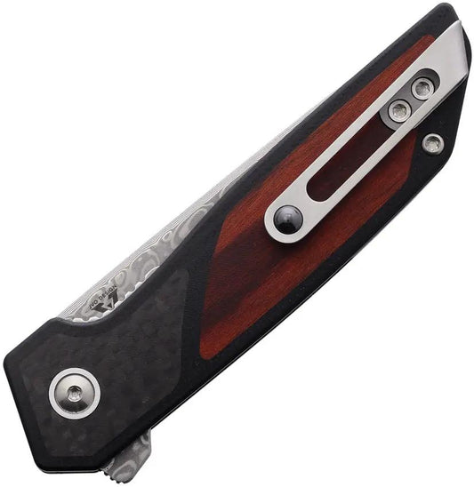 Begg Diamici Damascus Linerlock Knife 3 Inch Blade With G10 Inlay Extended Tang For EDC by Begg Knives
