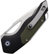 Begg Galaxy Button Lock Knife Premium Black Green G10 Inlay Cryo VG10 Satin Blade For EDC Enthusiasts by Begg Knives
