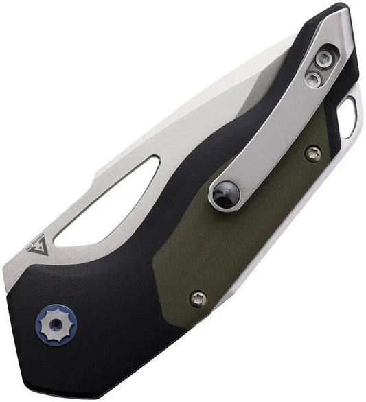 Begg Galaxy Button Lock Knife Premium Black Green G10 Inlay Cryo VG10 Satin Blade For EDC Enthusiasts by Begg Knives