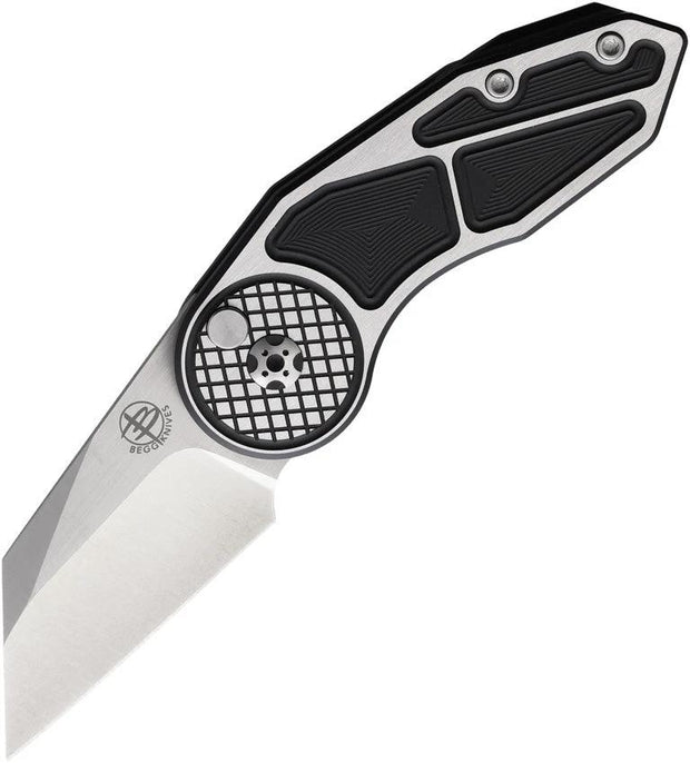 Begg Knives Micro Burst Button Lock Black MICRO BURST CHECKERED BLACK by Begg Knives