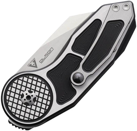 Begg Knives Micro Burst Button Lock Knife Black Checkered Aluminum Handle VG-10 Wharncliffe, EDC Ready by Begg Knives