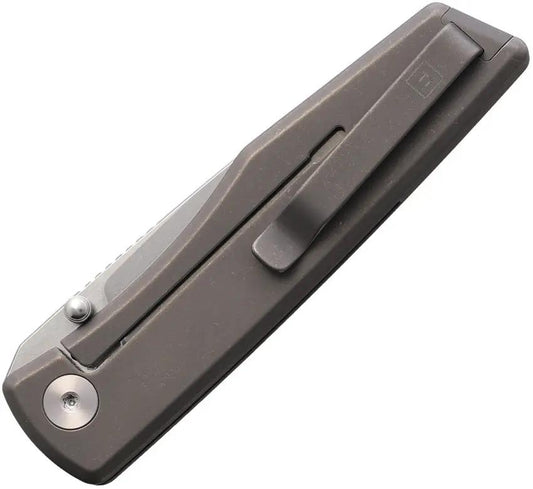 Big Idea Design The Overlook Framelock Knife M390 Drop Point 2.63in Blade Gray Titanium For EDC Enthusiasts by Big Idea Design